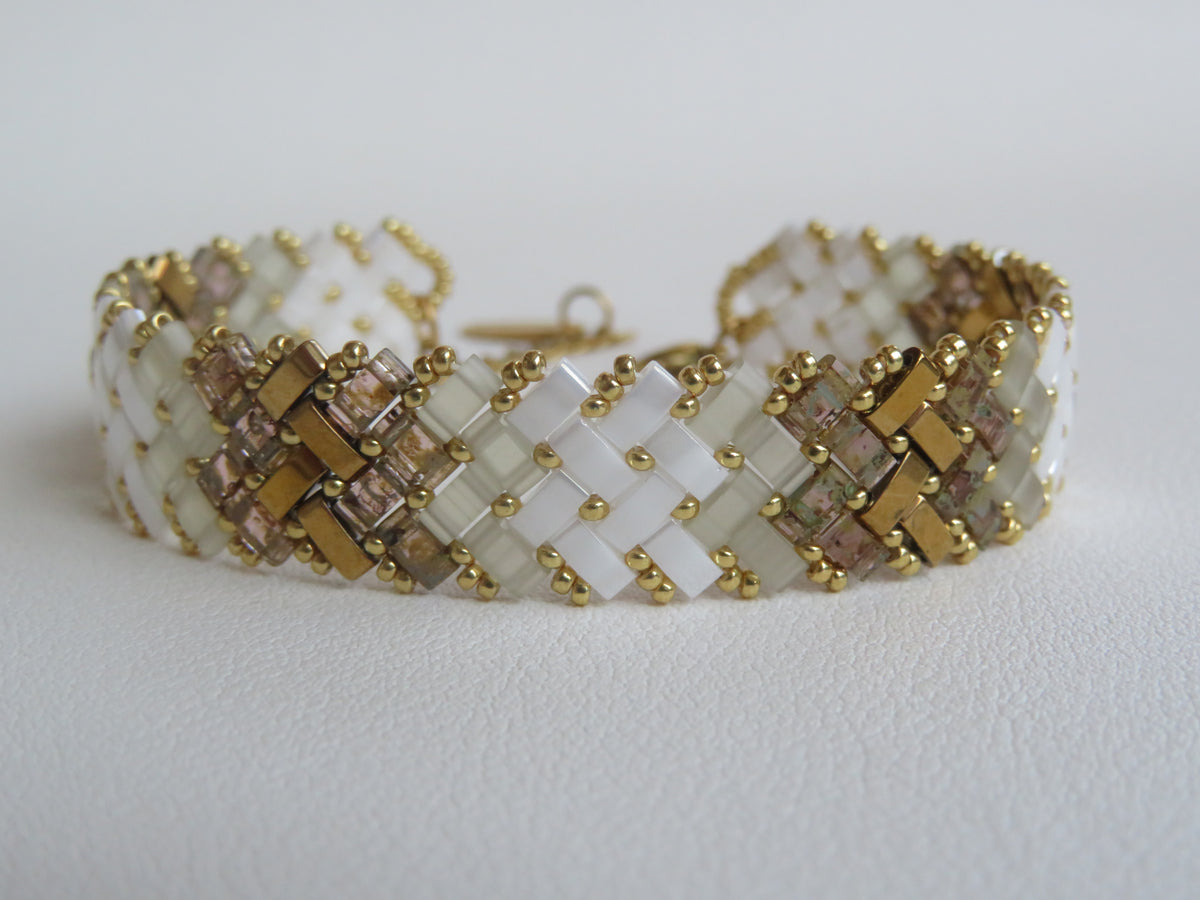 Bracelet 2 rangs bi color doré