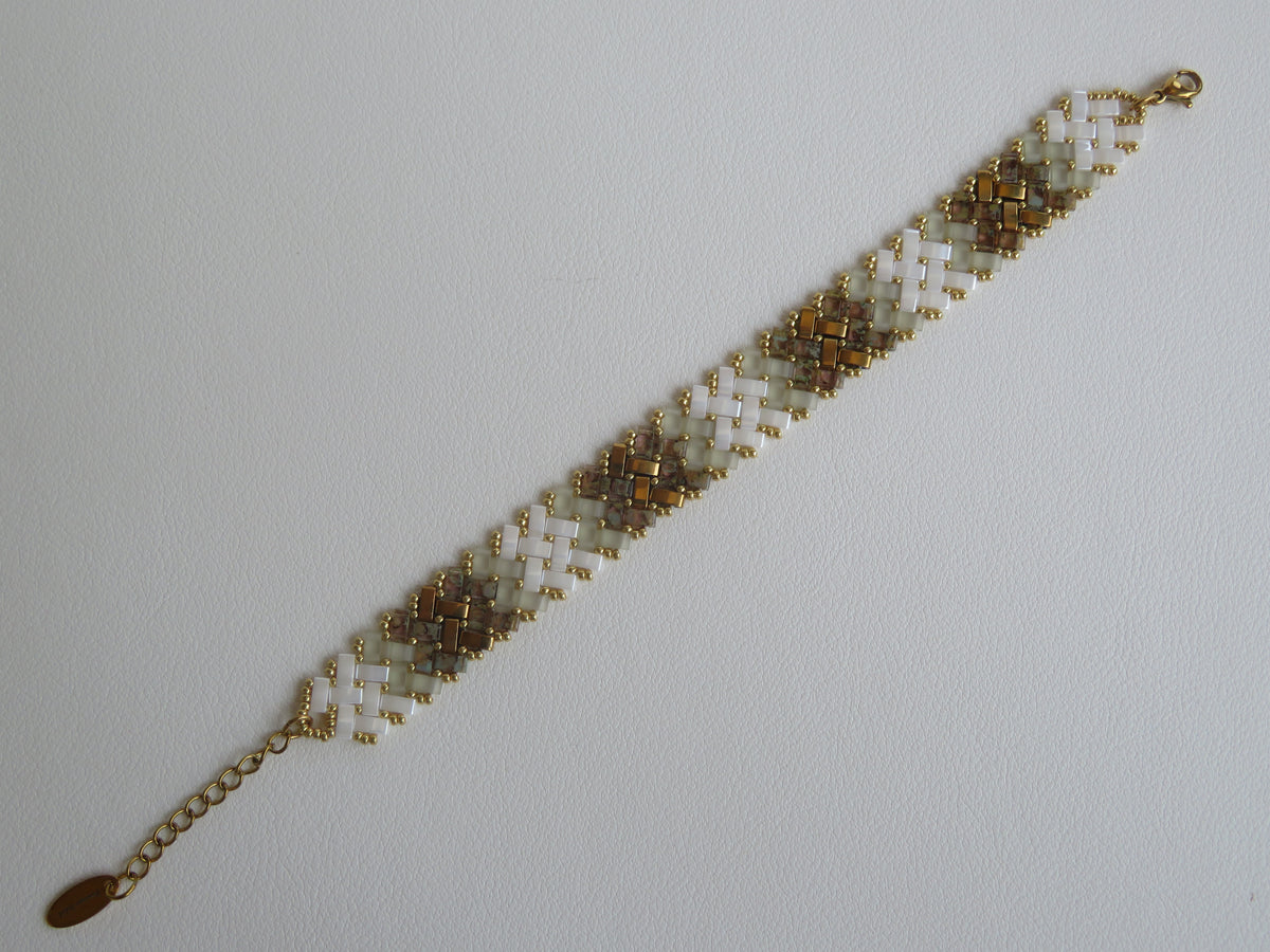 Bracelet 2 rangs bi color doré