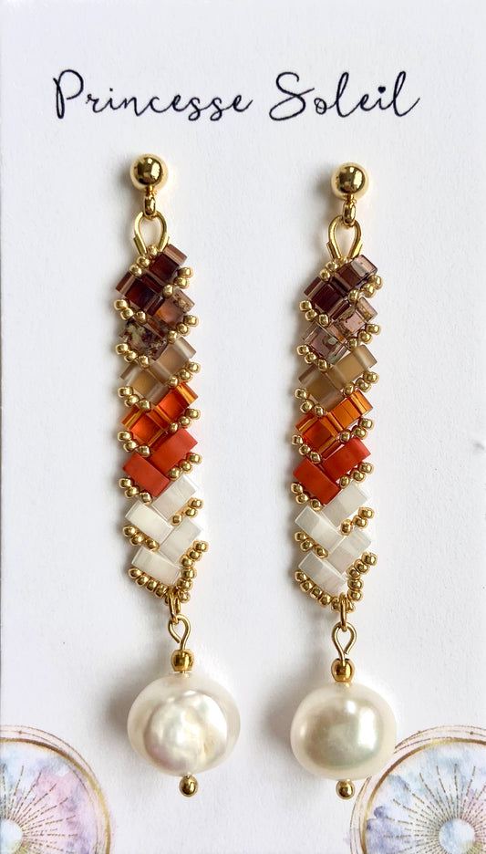Boucles d'Oreilles charm Perle Eau Douce