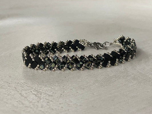 Bracelet 1 rang dégradé noir