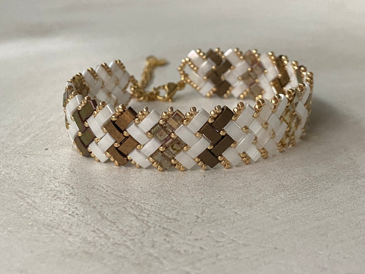 Bracelet 2 rangs rayés