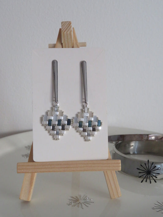 Boucles d'oreilles petits carrés