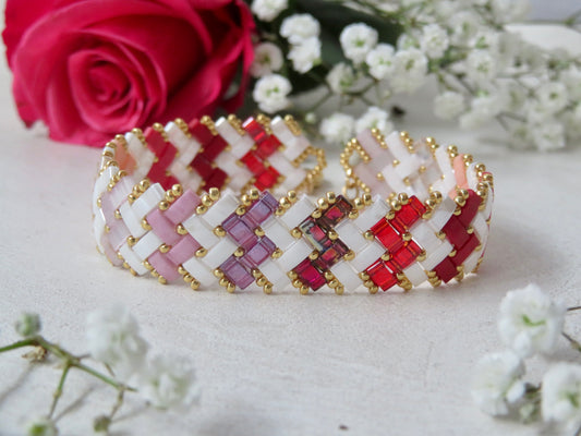 Bracelet 2 rangs rayés