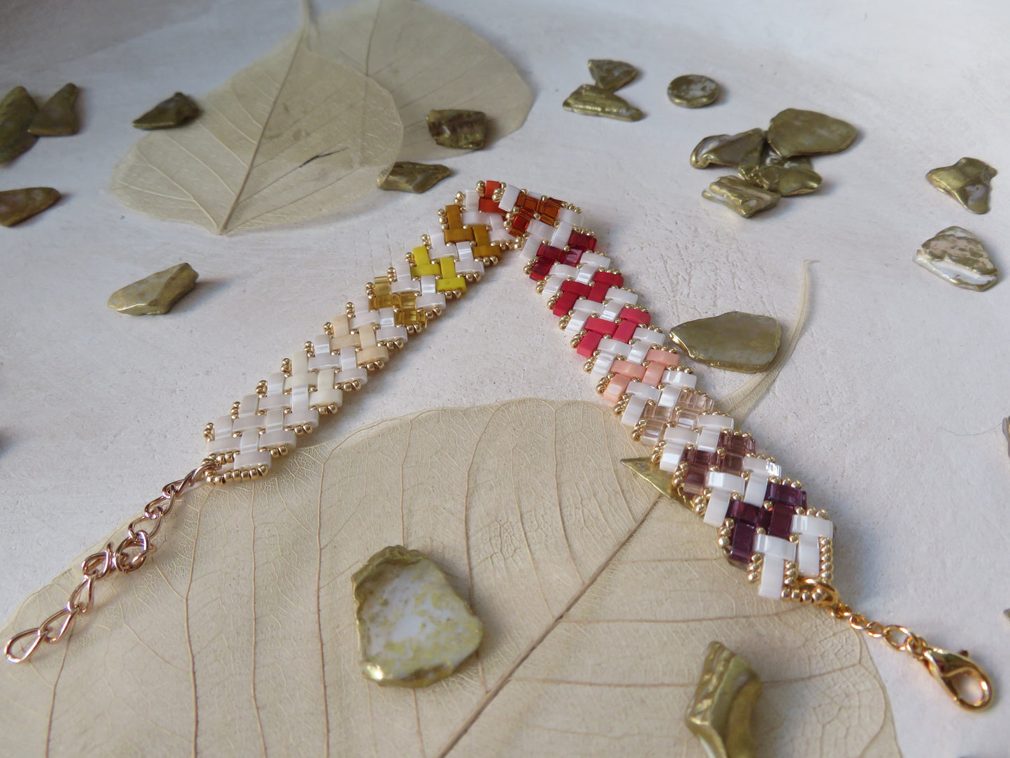 Bracelet 2 rangs rayés