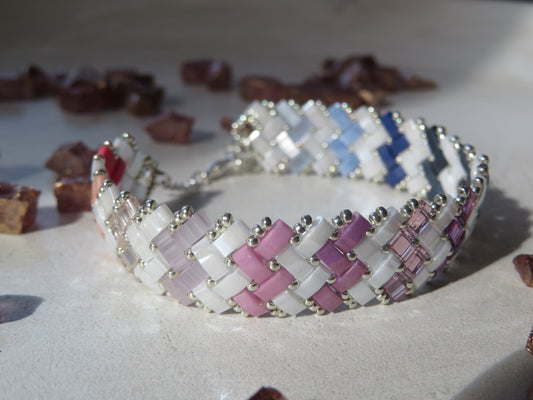 Bracelet 2 rangs rayés