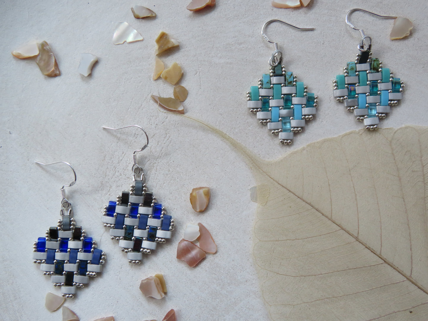 Small Square dark blue Earrings