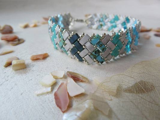 Bracelet 2 rangs rayés