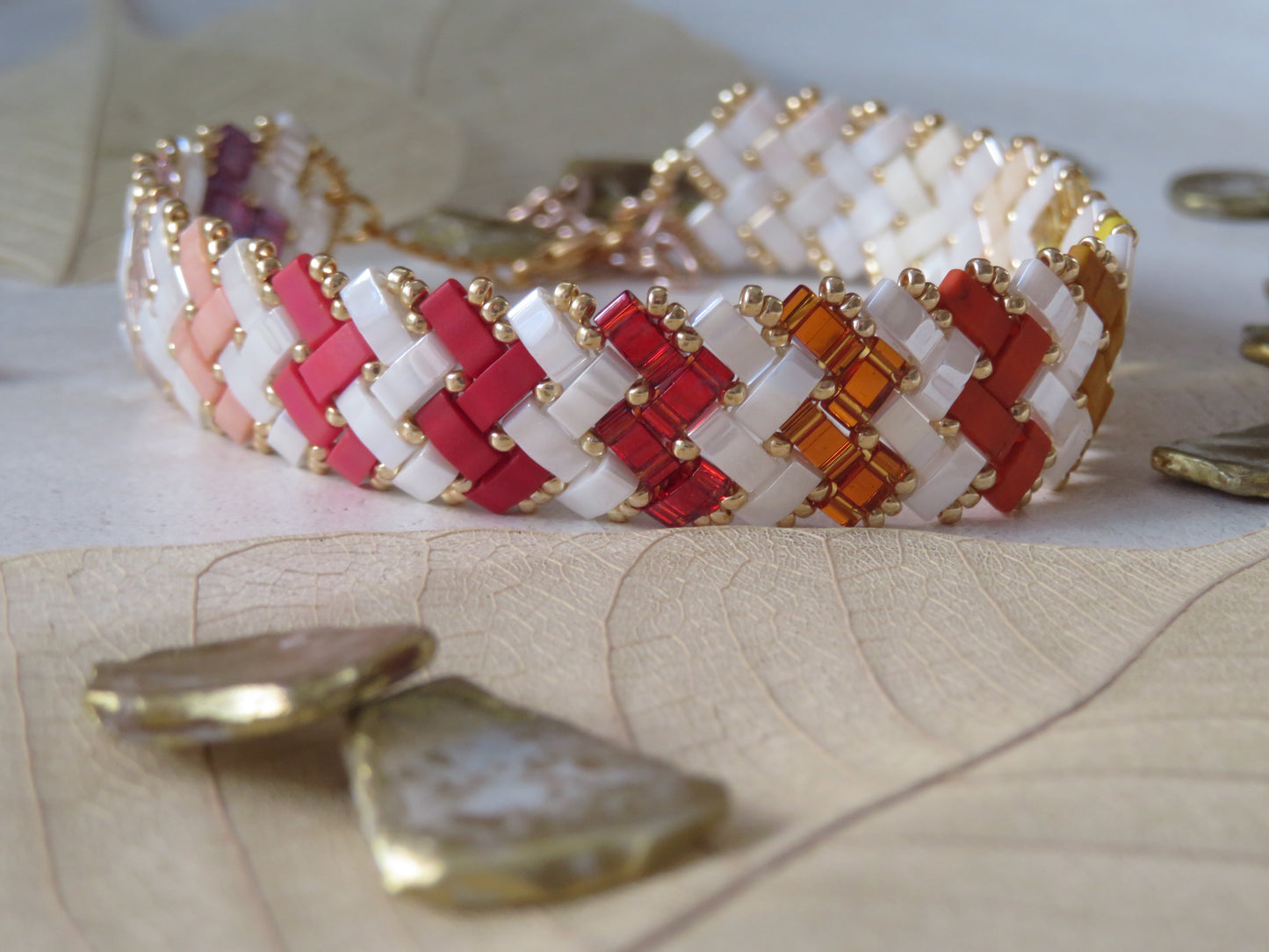 Bracelet 2 rangs rayés