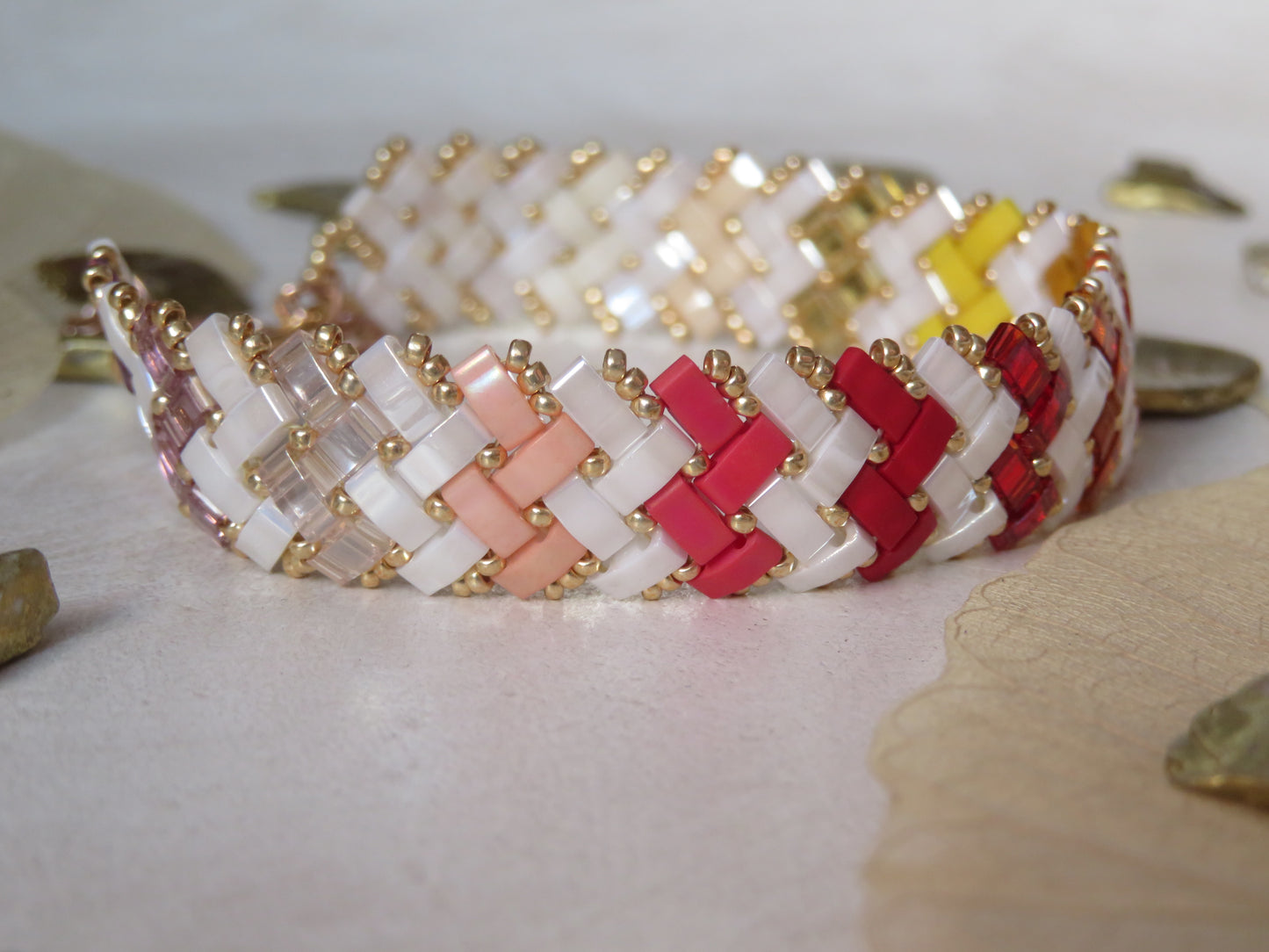 Bracelet 2 rangs rayés