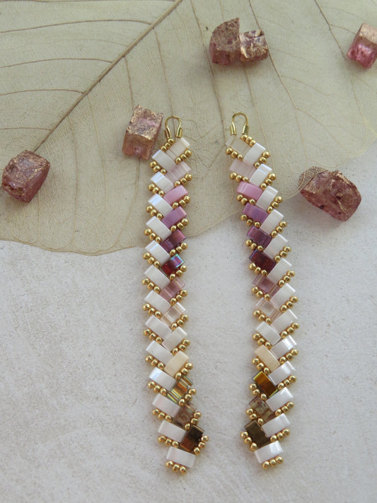 Long earrings with gradient